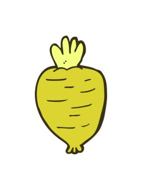 Kök sebzenin çizgi filminin renk animasyonu değişiyor