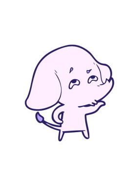 Anımsayan bir filin çizgi film animasyonu.