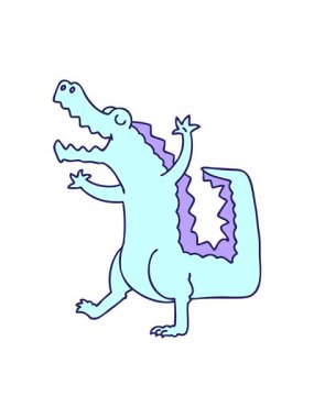 Garip çizgi film timsahının animasyonunu salla ve durdur