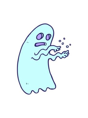 Çizgi film hayaletinin animasyonunu salla ve durdur