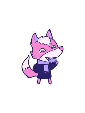 Tilki resmi karakterinin dikkat çekici animasyonu