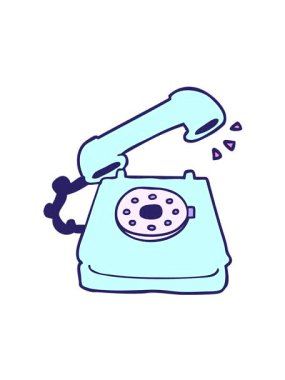 Eski telefon çizgi filminin titreşimli animasyonu