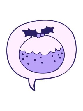 Konuşma baloncuklu çizgi film pudinginin titrek hareketli animasyonu