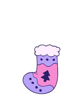 Karikatür karalama Noel çorabının animasyonunu genişletiyor.