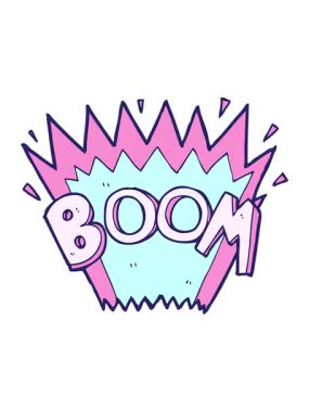 Çizgi film çizgi roman patlamasının canlandırma efektini göster