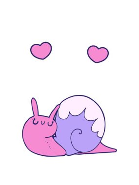 Tatlı salyangoz çizgi filminin dönen kalp animasyonu