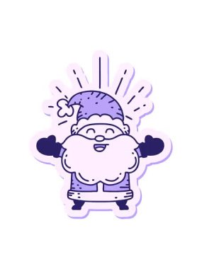 Bir dövme stilistinin pixelize etkisi Mutlu Noel Baba Noel Baba karakteri