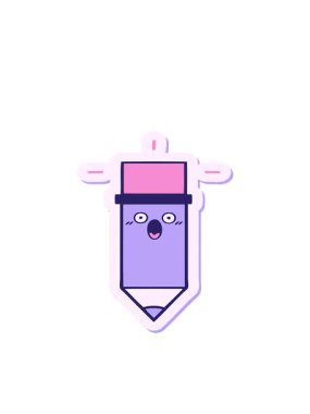 karikatür kaleminin çıkartmasının hareketli animasyonu