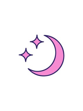 Geleneksel ay ve yıldız tarzında bir dövmenin yıldız patlaması etkisi