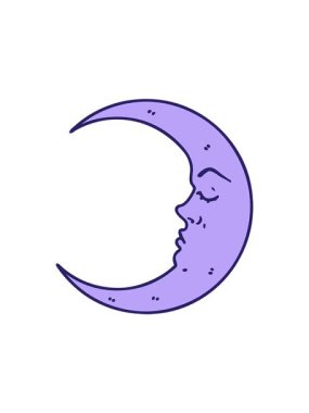 Hilal şeklindeki bir ayın ikonik dövme görüntüsünün dikkat çekici animasyonu