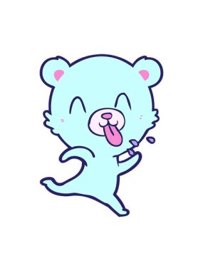 komik ayı çizgi film karakterinin hareketli animasyonu