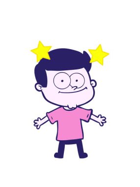 dönen yıldızlar çizgi film kahramanı mutlu adam animasyonu