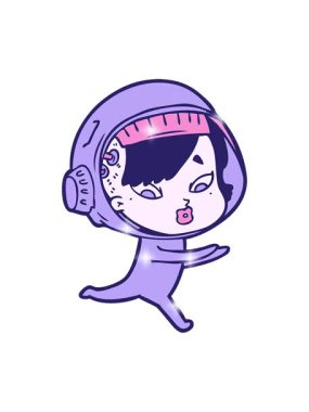 Astronot kadın karalamalarının ışıltı etkisi