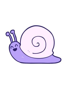 Salyangoz çizgi film elementinin pixelize etkisi canlandırması