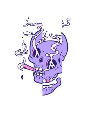 dumanı tüten kafatasının bölünen hareketi