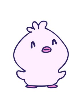 Mutlu küçük bir civcivin titrek hareketli animasyonu