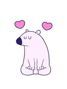 dönen kalpler bir Noel kutup ayısı çizgi filminin animasyonu