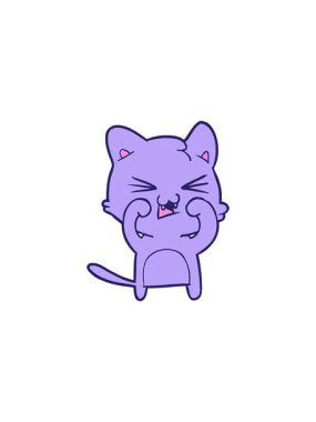 Çizgi film kedisinin tıslamasının radyoaktif parlak animasyonu