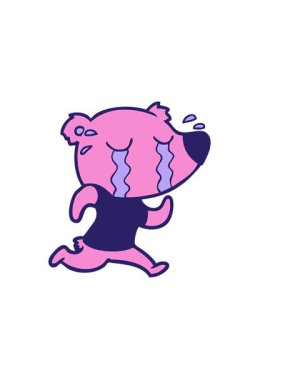 Ağlayan ayı çizgi filminin yatay titreşimli animasyonu