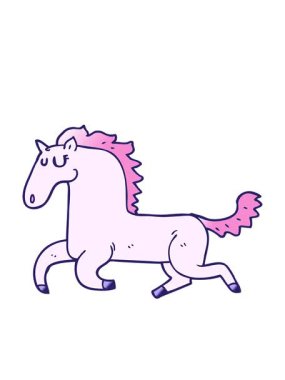 bobbing motion animation of cartoon doodle running horse