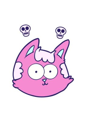 Çizgi film kedisinin kafatası animasyonu