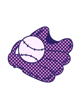 Beyzbol ve eldiven karalamalarının ışık efekti animasyonu