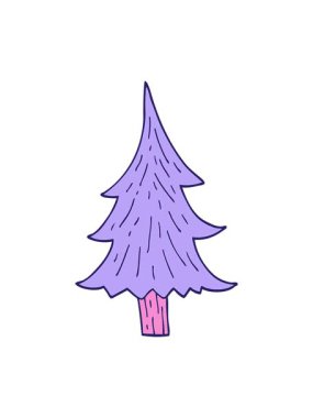 karikatür karalama çam ağaçlarının hareketli animasyonu