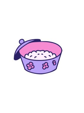 Haşlanmış pirinç dizaynının yatay titreşimli animasyonu