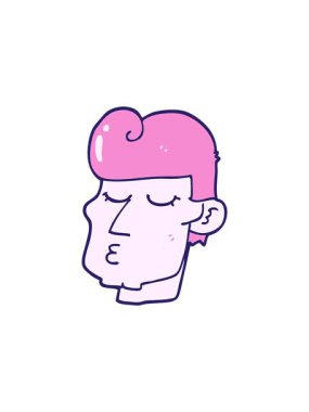 Yıldız patlaması etkisi çizgi film karakteri yakışıklı adamın animasyonu