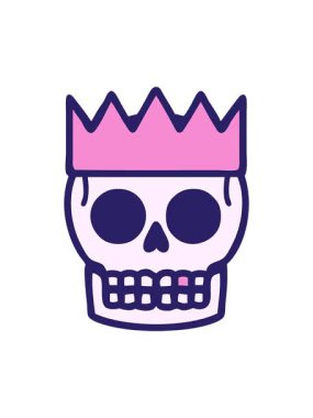 Kafatası ve tacın ikonik dövme şeklindeki titreşimli animasyonu