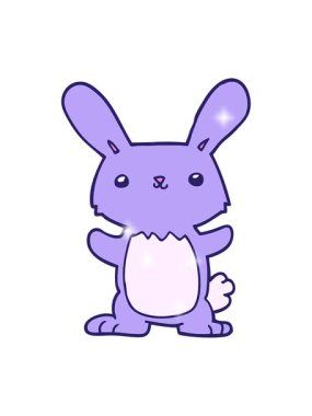 Çizgi film tavşan çiziminin ışıltı etkisi