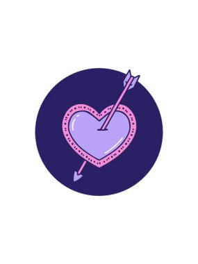 Bir okun ve kalbin dövme stili tasarımının gösterişli satış animasyonu