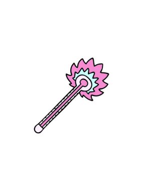 el çiziminin radyoaktif parlak animasyonu sıcak termometre