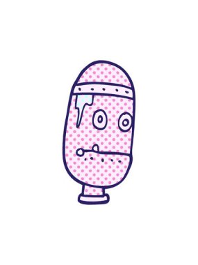 Çizgi film çizgi robotik kafasının basınçlı animasyonu