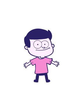 Çizgi filmdeki mutlu adamın satış animasyonu.