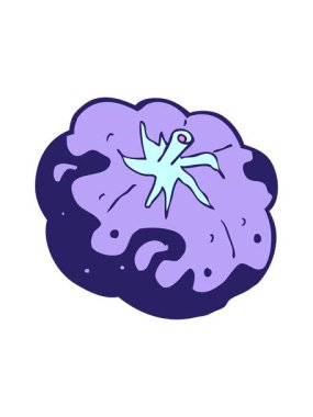 Çizgi film domates görüntüsünün parlak ışık efekti