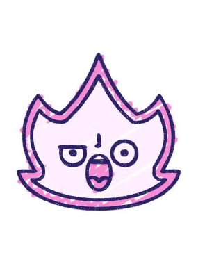 Alev Karakteri Tebeşir Çiziminin dönen hareket animasyonu