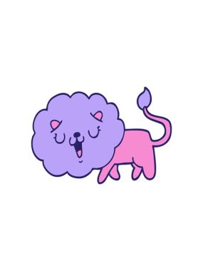 Tatlı çizgi film aslanının bölünme etkisi.