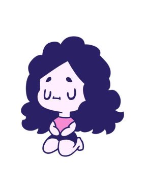 Tatlı Kawai kızının çizgi film canlandırmasının dönen hareketli animasyonu