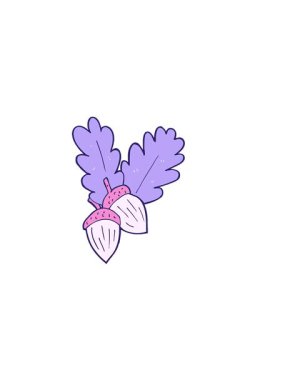 Çizgi film meşe palamutlarının yatay titreşimli animasyonu