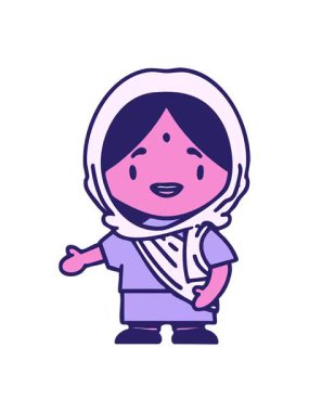 Çizgi filmi gösteren Hintli kadının animasyonunu bob ve duraklat