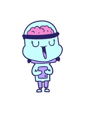 Mutlu robot çizgi filminin animasyonunu oynat ve durdur