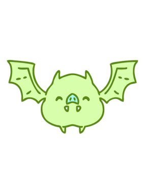 Çok şirin bir Cadılar Bayramı yarasasının parlak renkli çizgi filminin canlandırmasını görüntüle