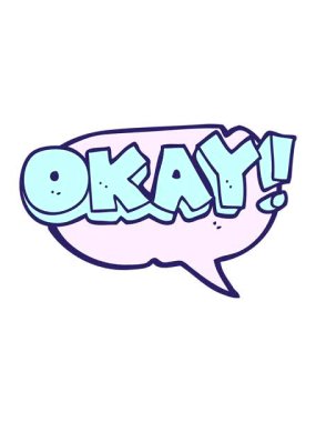 freehand çizilmiş konuşma balonu çizgi filminin basınçlı animasyonu Tamam sembol