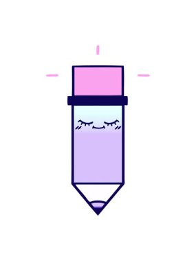 neon ışık efekti eğlenceli bir kalemin çizgi filminin animasyonu