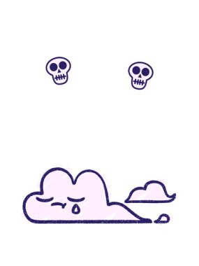 Bulut Tebeşiri Çiziminin kafatası animasyonu