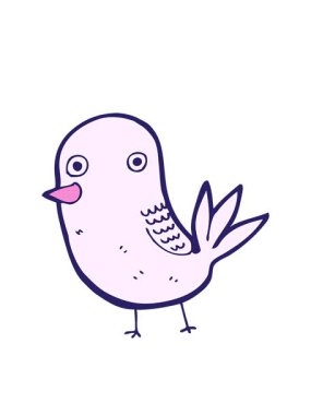 Yanıp sönen radyan çizgileri komik kuşun çizgi filminin animasyonu