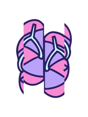 Brezilya tarzı çizim yapan plaj sandaletlerinin hareketli animasyonu