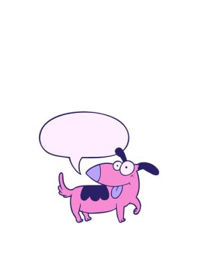 Konuşma baloncuklu mutlu köpeğin zıplama hareketli animasyonu