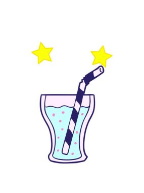 dönen yıldızlar karikatür bardak kolasının animasyonu